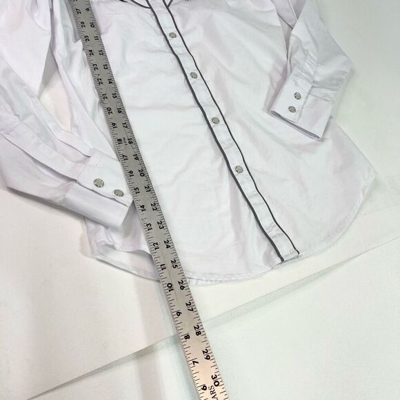 Rodeo Shirt Womens Small White Rose Embroidery Button-Down Cowgirl Top Country - Picture 3 of 9